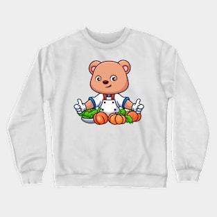 Chef Bear Cute Cartoon Crewneck Sweatshirt